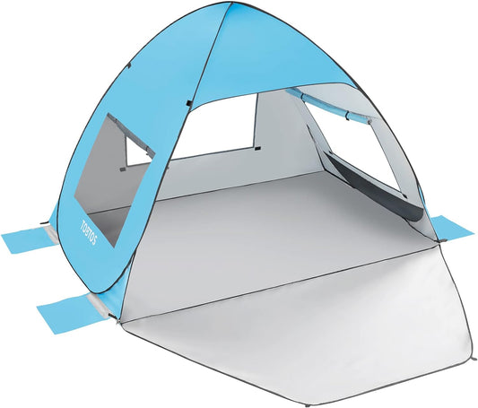 TOBTOS Pop Up Beach Tent UPF 50+ Sun Shelter for 2-3