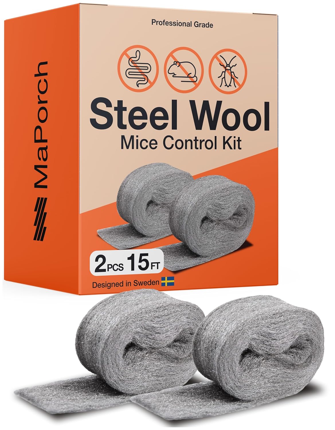 MaPorch Steel Wool Mouse Hole Filler - Rodent Prevention Kit